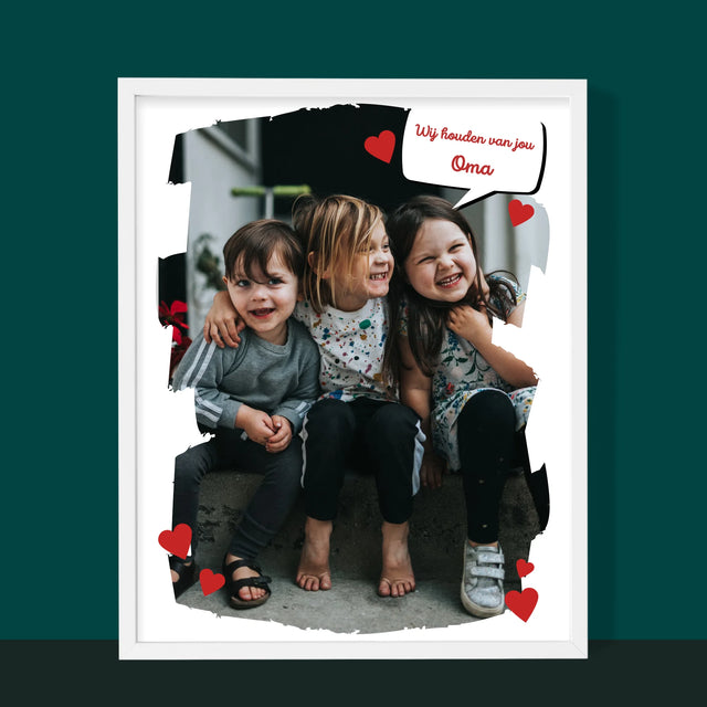 Foto En Handtekening: Voor Lieve Oma - Afdruk Met Frame 30X40 (Verticaal)