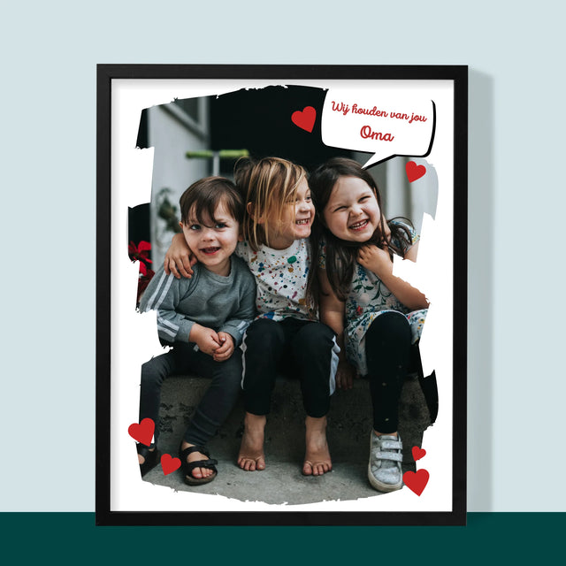 Foto En Handtekening: Voor Lieve Oma - Afdruk Met Frame 30X40 (Verticaal)