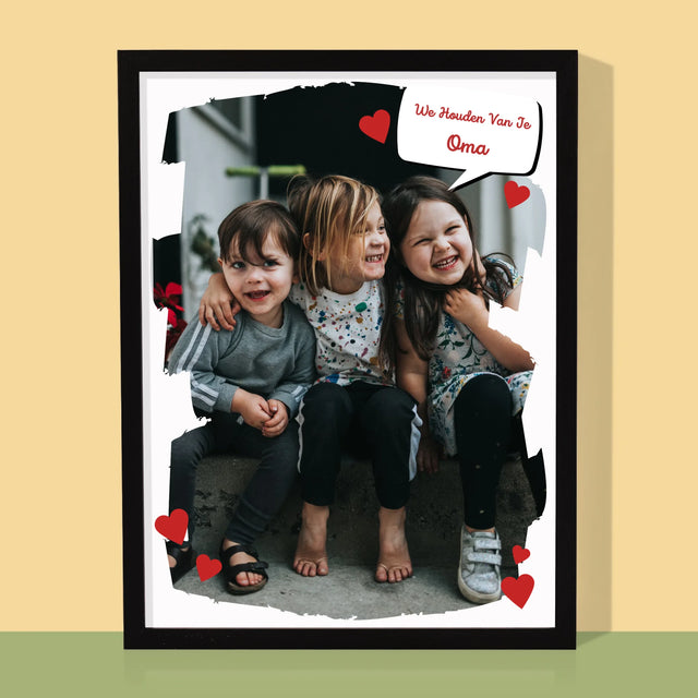 Foto En Handtekening: Voor Lieve Oma - Afdruk Met Frame 30X40 (Verticaal)