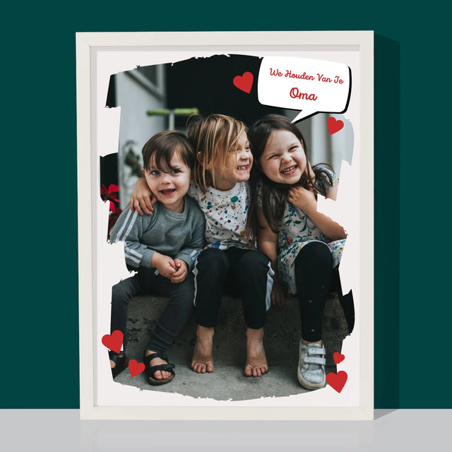 Foto En Handtekening: Voor Lieve Oma - Afdruk Met Frame 30X40 (Verticaal)