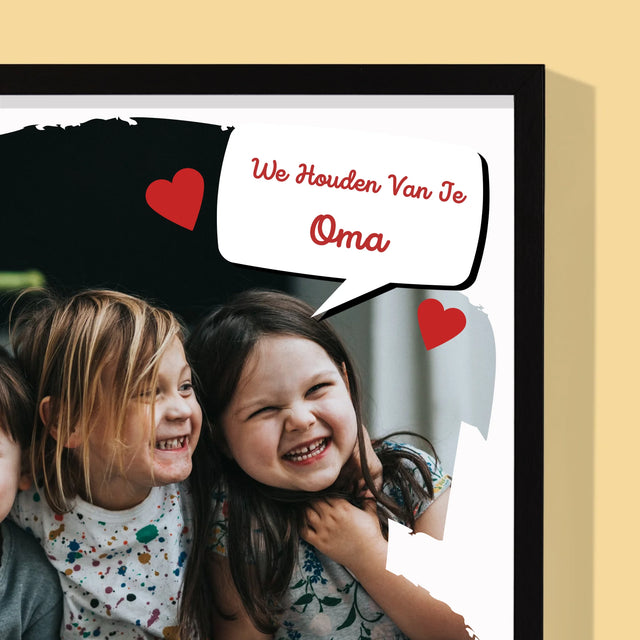 Foto En Handtekening: Voor Lieve Oma - Afdruk Met Frame 30X40 (Verticaal)