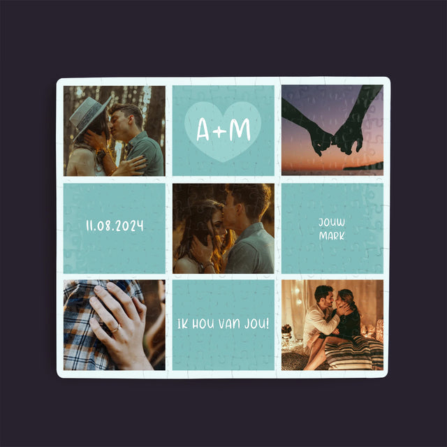 Fotocollage: Initialen Ik Hou Van Jou - Puzzel