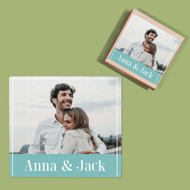 Fotocollage: Namen, Koppel - Puzzel