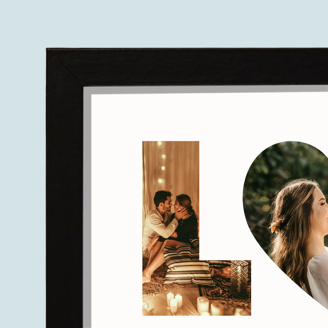 Woord Van Foto'S: Love Met Jouw Foto'S - Afdruk Met Frame 20X40 (Horizontaal)