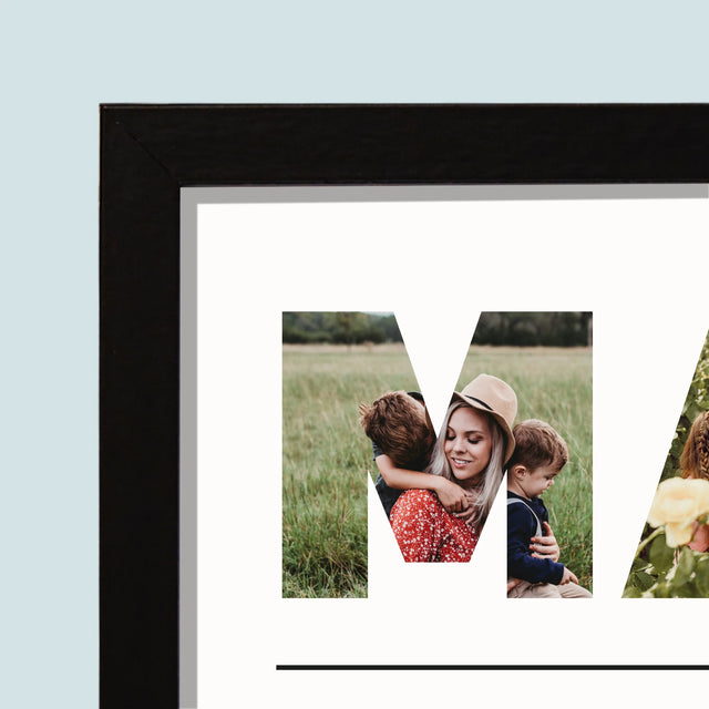 Woord Van Foto'S: Mama - Afdruk Met Frame 20X40 (Horizontaal)