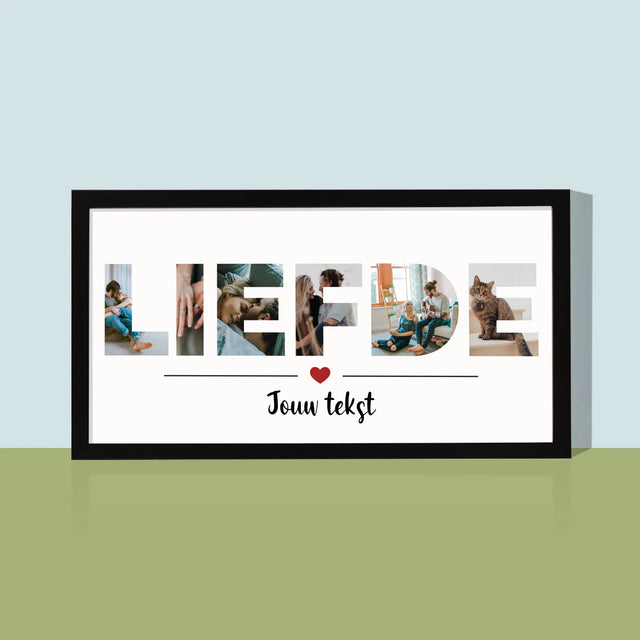 Woord Van Foto'S: Liefde - Afdruk Met Frame 20X40 (Horizontaal)