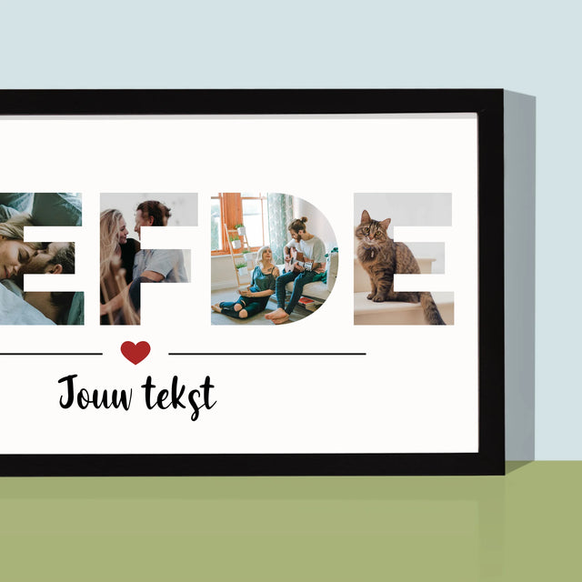 Woord Van Foto'S: Liefde - Afdruk Met Frame 20X40 (Horizontaal)