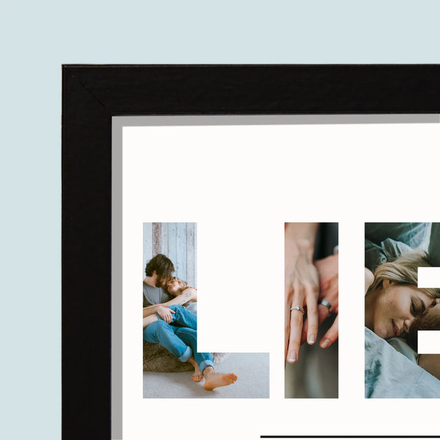 Woord Van Foto'S: Liefde - Afdruk Met Frame 20X40 (Horizontaal)