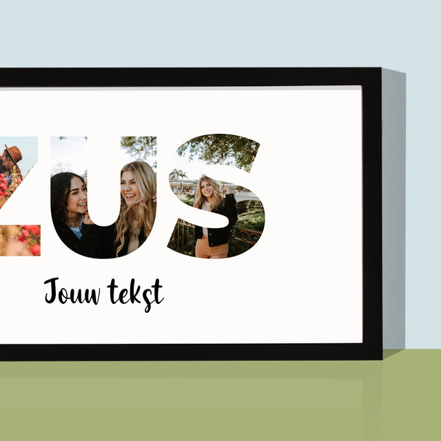 Woord Van Foto'S: Zus - Afdruk Met Frame 20X40 (Horizontaal)