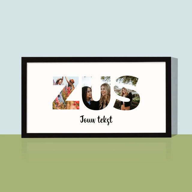 Woord Van Foto'S: Zus - Afdruk Met Frame 20X40 (Horizontaal)