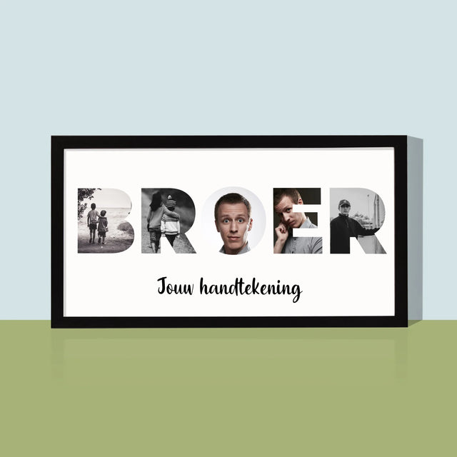 Woord Van Foto'S: Broer - Afdruk Met Frame 20X40 (Horizontaal)