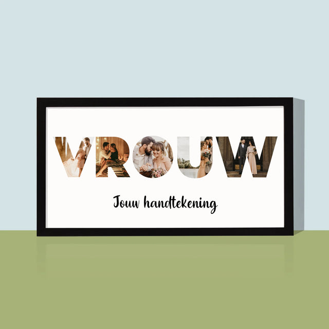 Woord Van Foto'S: Vrouw - Afdruk Met Frame 20X40 (Horizontaal)