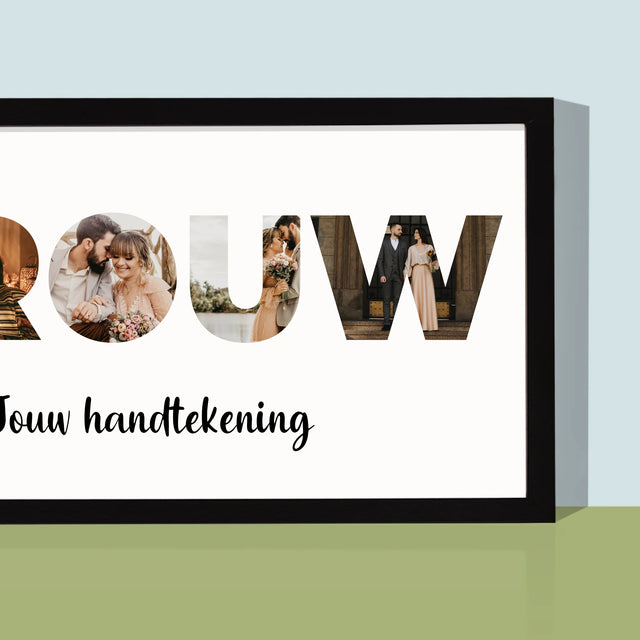 Woord Van Foto'S: Vrouw - Afdruk Met Frame 20X40 (Horizontaal)