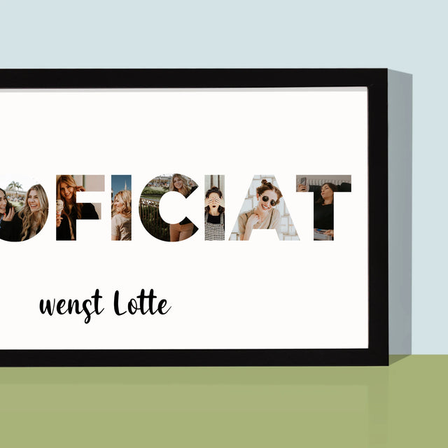 Woord Van Foto'S: Proficiat - Afdruk Met Frame 20X40 (Horizontaal)