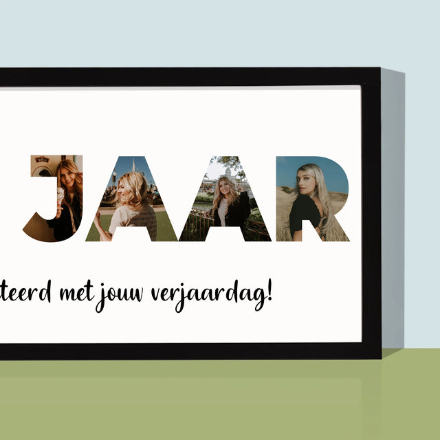 Woord Van Foto'S: 30 Jaar - Afdruk Met Frame 20X40 (Horizontaal)