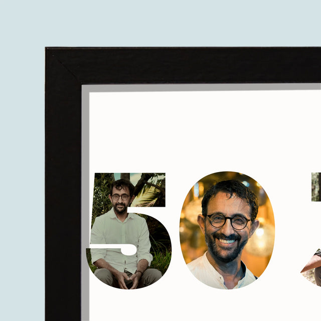 Woord Van Foto'S: 50 Jaar - Afdruk Met Frame 20X40 (Horizontaal)