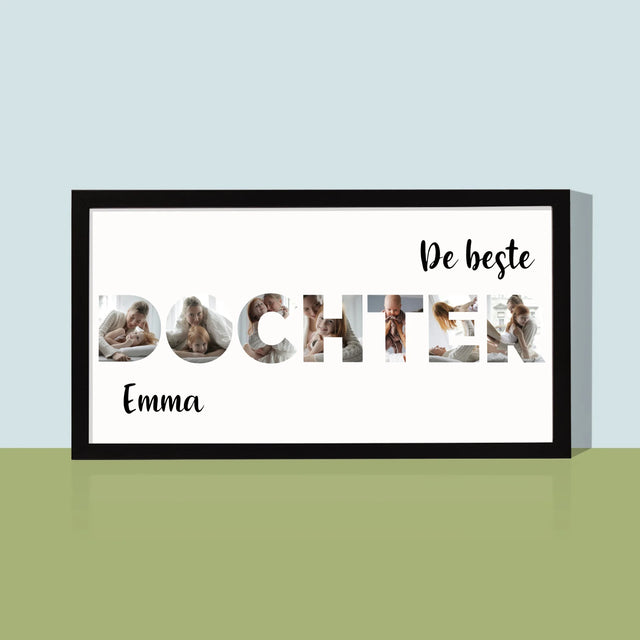 Woord Van Foto'S: Dochter - Afdruk Met Frame 20X40 (Horizontaal)