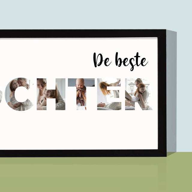 Woord Van Foto'S: Dochter - Afdruk Met Frame 20X40 (Horizontaal)