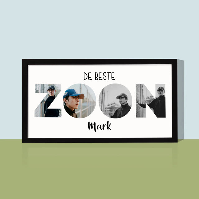 Woord Van Foto'S: Zoon - Afdruk Met Frame 20X40 (Horizontaal)