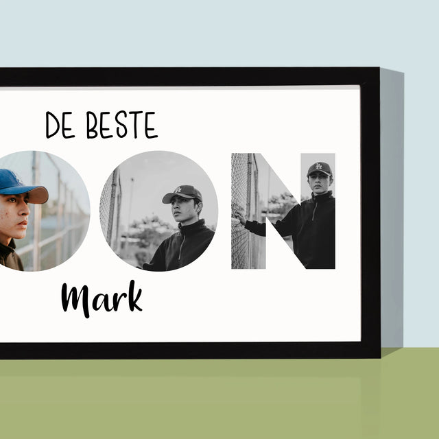 Woord Van Foto'S: Zoon - Afdruk Met Frame 20X40 (Horizontaal)