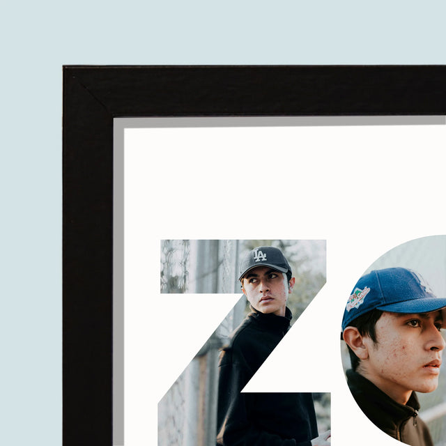 Woord Van Foto'S: Zoon - Afdruk Met Frame 20X40 (Horizontaal)