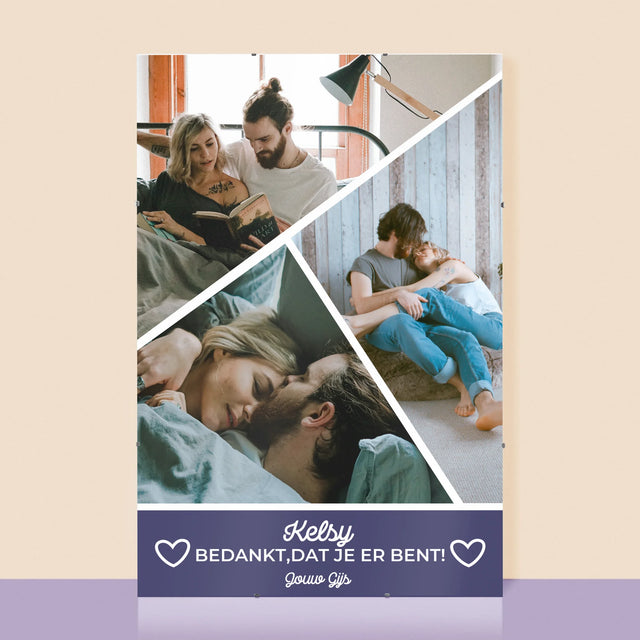 Fotocollage: Bedankt, Dat Je Er Bent - Poster