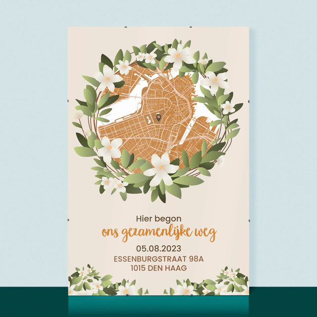 Stadsplastadsplattegrond: Stadskaart: Begin Van Gezamelijke Weg - Poster