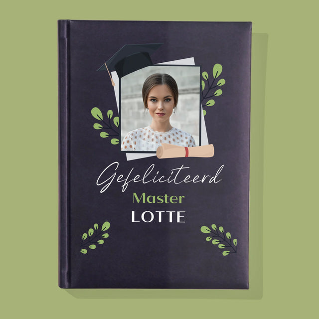 Foto En Handtekening: Gefeliciteerd, Master - Notitieboek