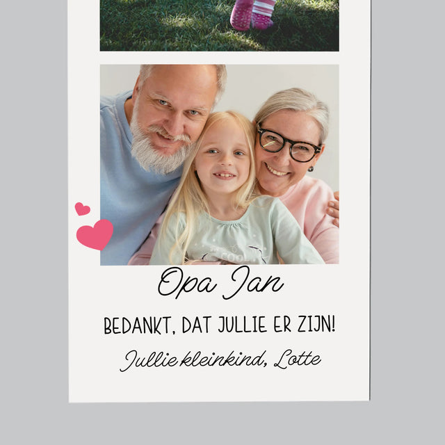 Foto En Handtekening: Bedankt, Aan De Grootuders - Koelkast Magneet