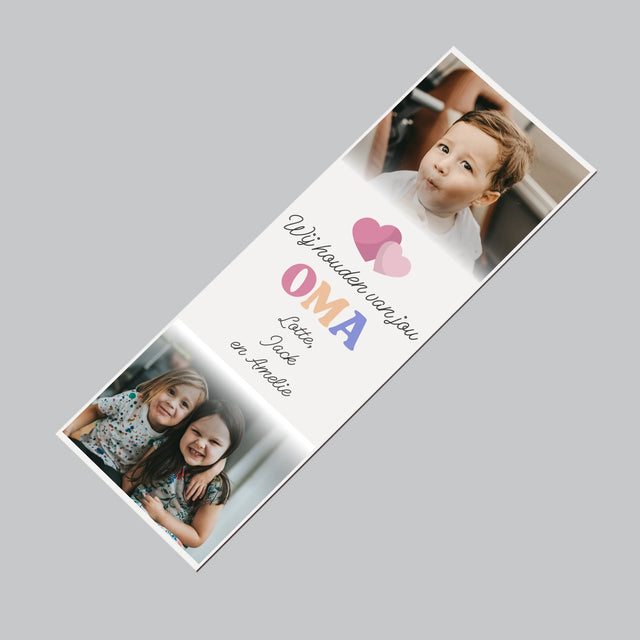 Fotocollage: Wij Houden Van Jou, Oma - Koelkast Magneet