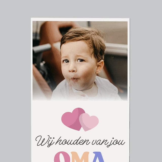 Fotocollage: Wij Houden Van Jou, Oma - Koelkast Magneet