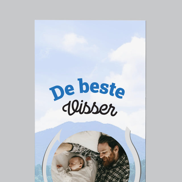 Foto En Handtekening: De Beste Visser Papa - Koelkast Magneet