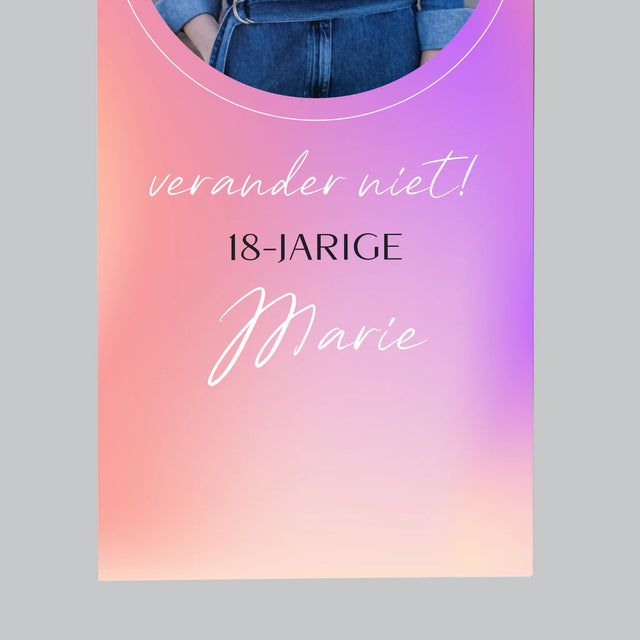 Foto En Handtekening: Verander Niet - Koelkast Magneet