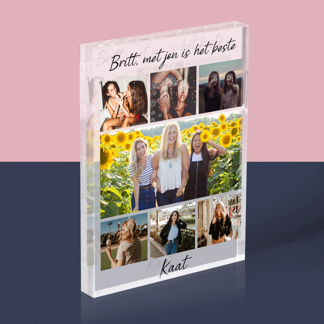 Fotocollage: Beste Vriendin - Acryl Blok