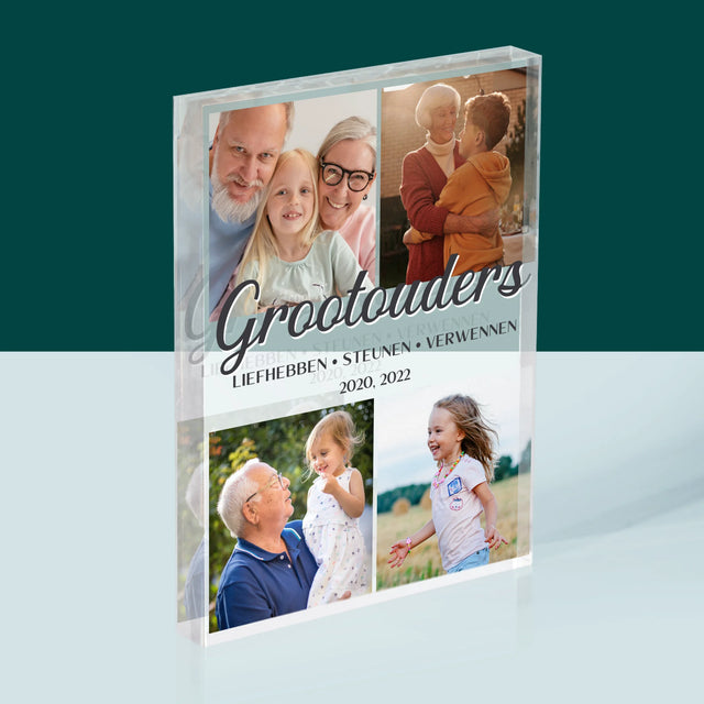 Fotocollage: Liefste Grootouders - Acryl Blok