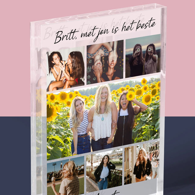 Fotocollage: Beste Vriendin - Acryl Blok