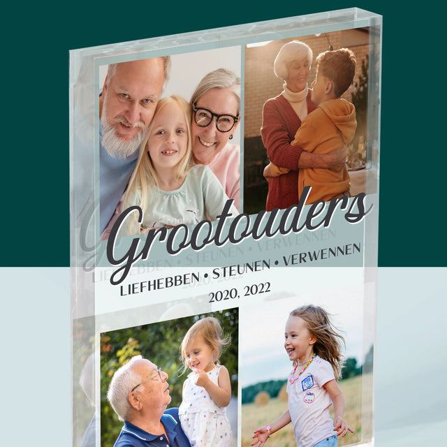 Fotocollage: Liefste Grootouders - Acryl Blok
