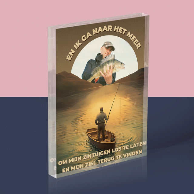 Foto En Handtekening: En Ik Ga Naar Het Meer - Acryl Blok