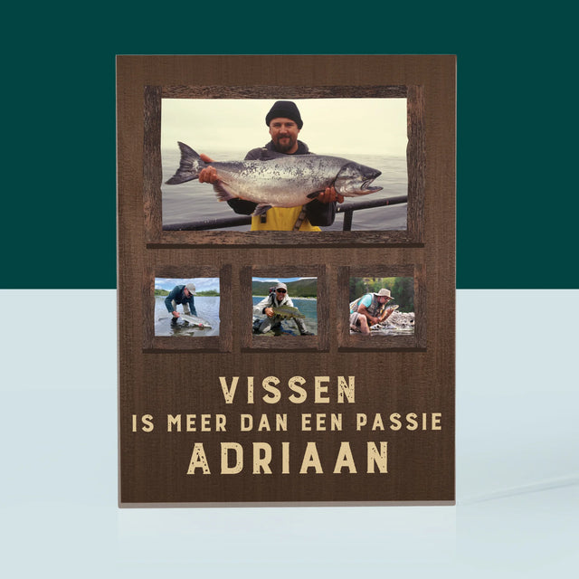 Fotocollage: Vissen Is Meer Dan Een Passie - Acryl Blok