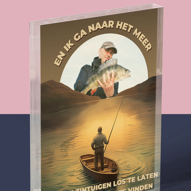 Foto En Handtekening: En Ik Ga Naar Het Meer - Acryl Blok