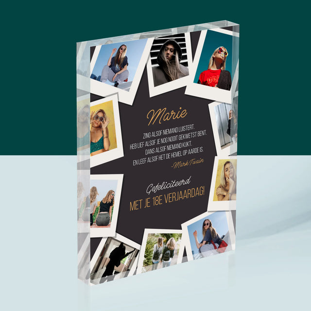 Fotocollage: Verjaardagswensen - Acryl Blok
