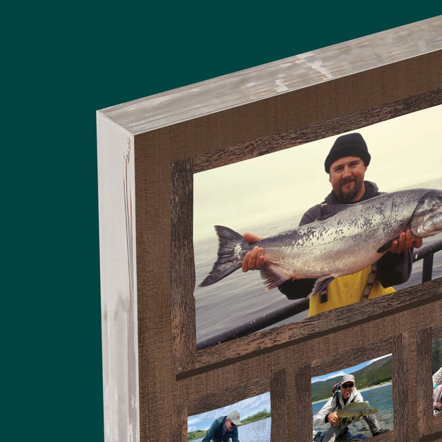 Fotocollage: Vissen Is Meer Dan Een Passie - Acryl Blok