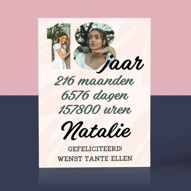 Woord Van Foto'S: 18 Jaar Aftellen - Acryl Blok