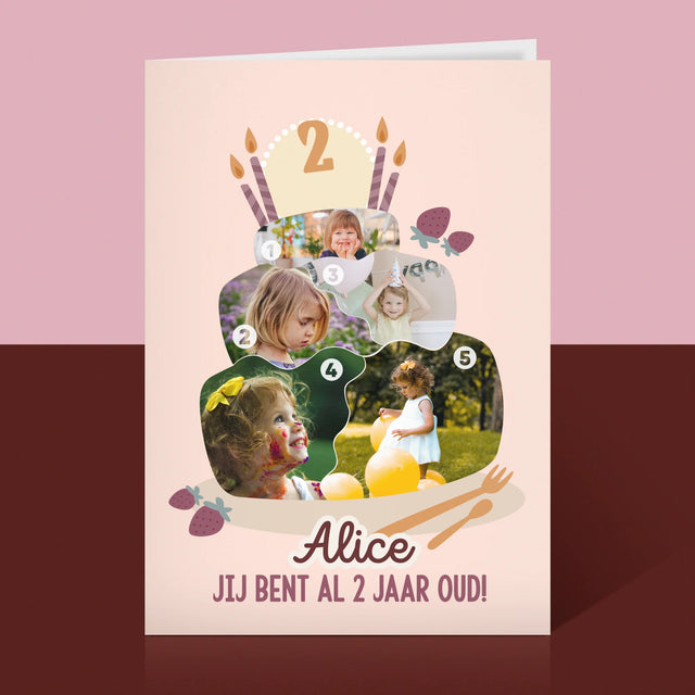 Vorm Van Foto'S: Verjaardagstaart - Wenskaart