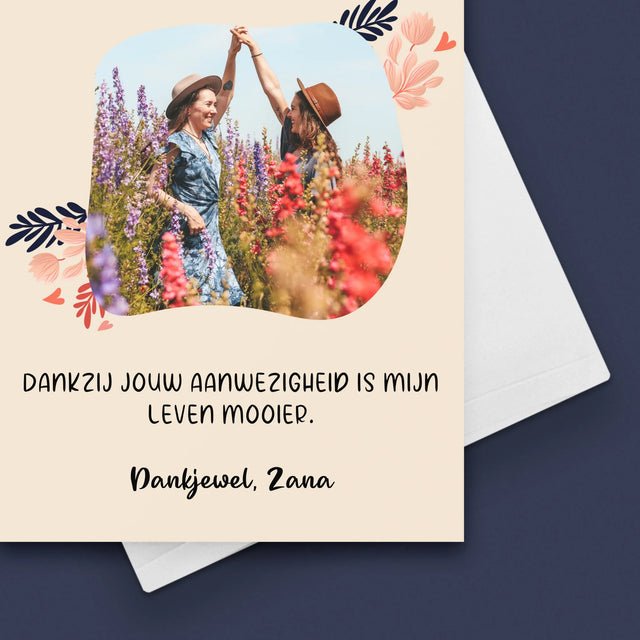 Foto En Handtekening: Bedankt Voor Beste Vriendin - Wenskaart