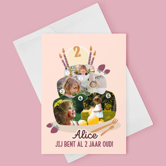 Vorm Van Foto'S: Verjaardagstaart - Wenskaart