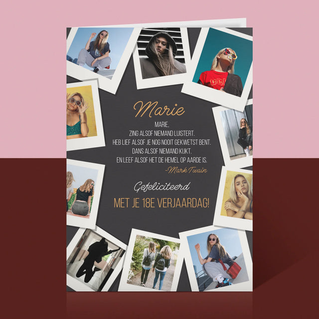 Fotocollage: Verjaardagswensen - Wenskaart