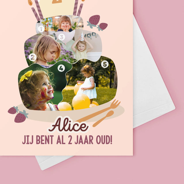 Vorm Van Foto'S: Verjaardagstaart - Wenskaart