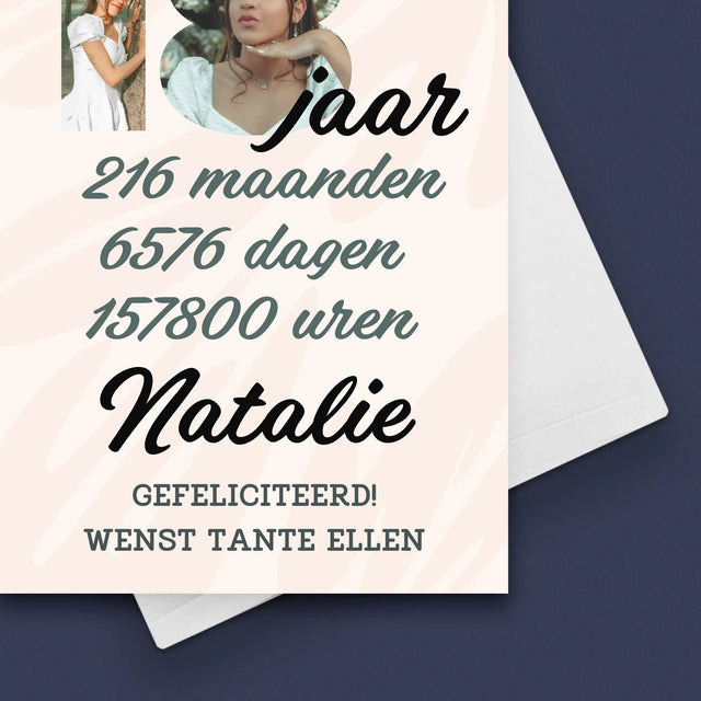 Woord Van Foto'S: 18 Jaar Aftellen - Wenskaart