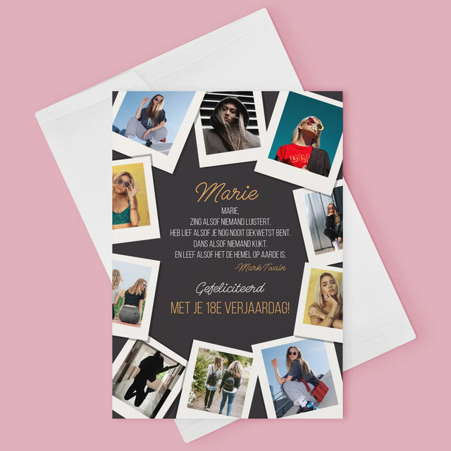 Fotocollage: Verjaardagswensen - Wenskaart